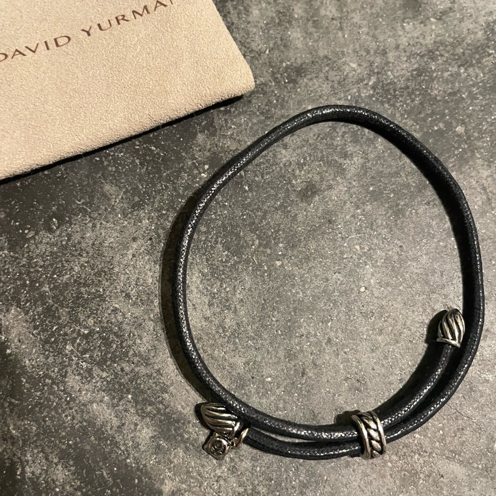 David Yurman black cord bracelet